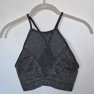 high neckline sports bra
